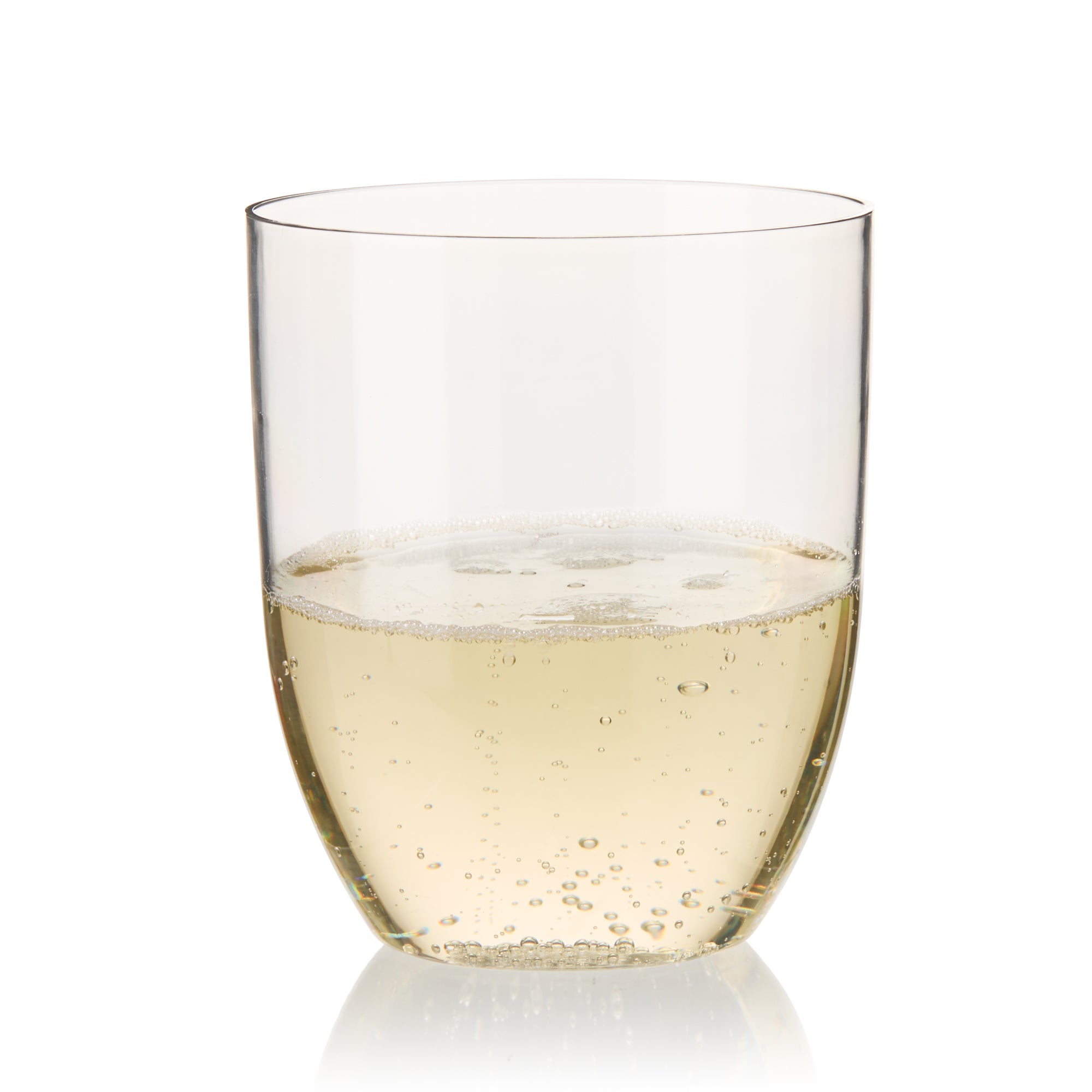 Reusable wine tumbler with champagne, shatterproof alternative to glass, dishwasher safe