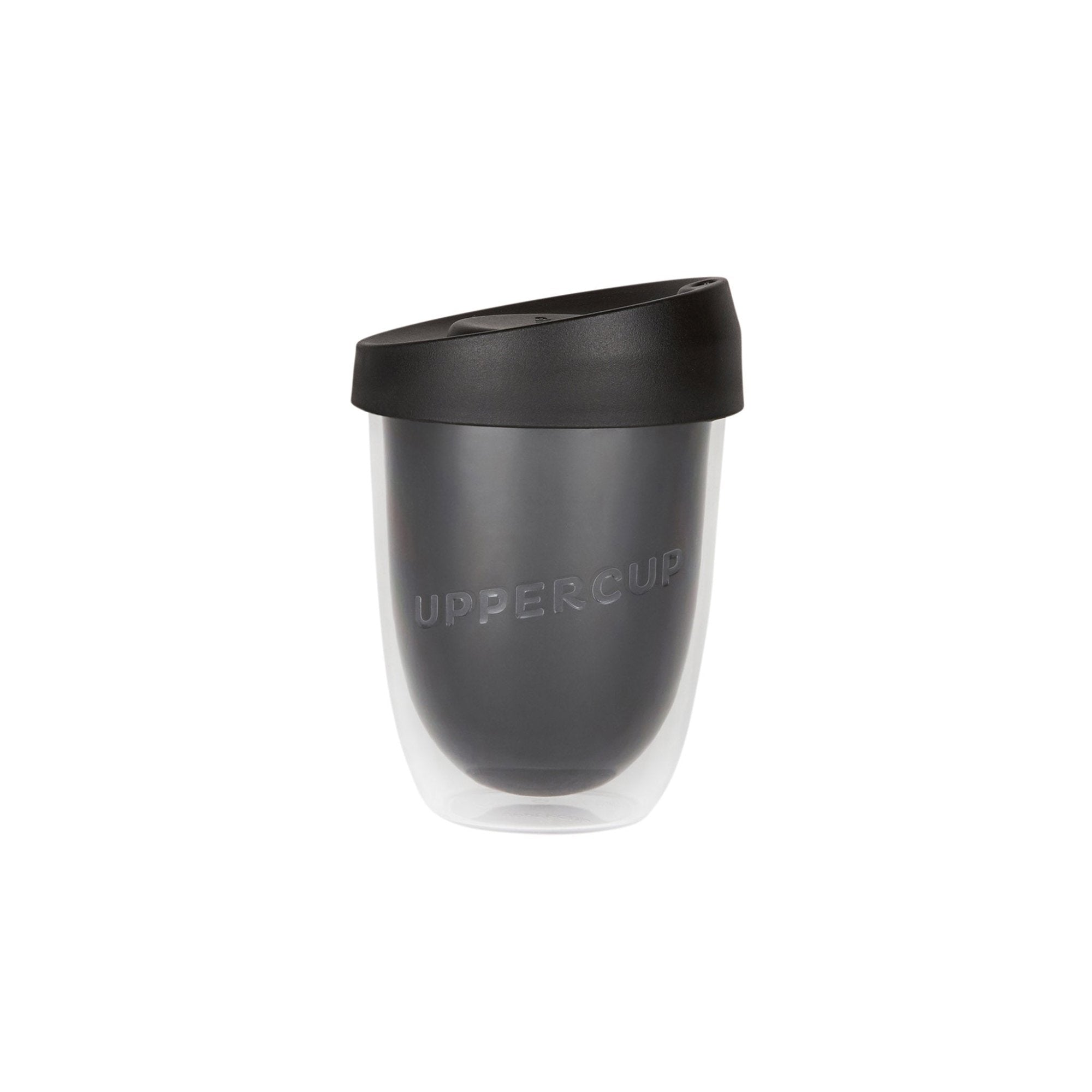 Black double wall reusable coffee cup 