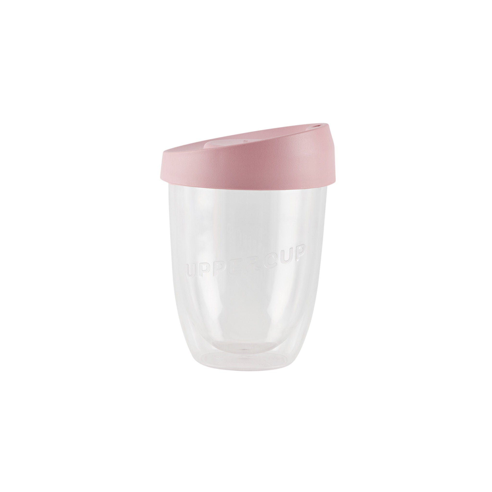 Clear reusable coffee cup with push on lid BPA Free 